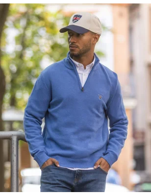 25 BUENOS AIRES PULL COL ZIP OTAGO BLEU AZUR