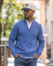 25 BUENOS AIRES PULL COL ZIP OTAGO BLEU AZUR