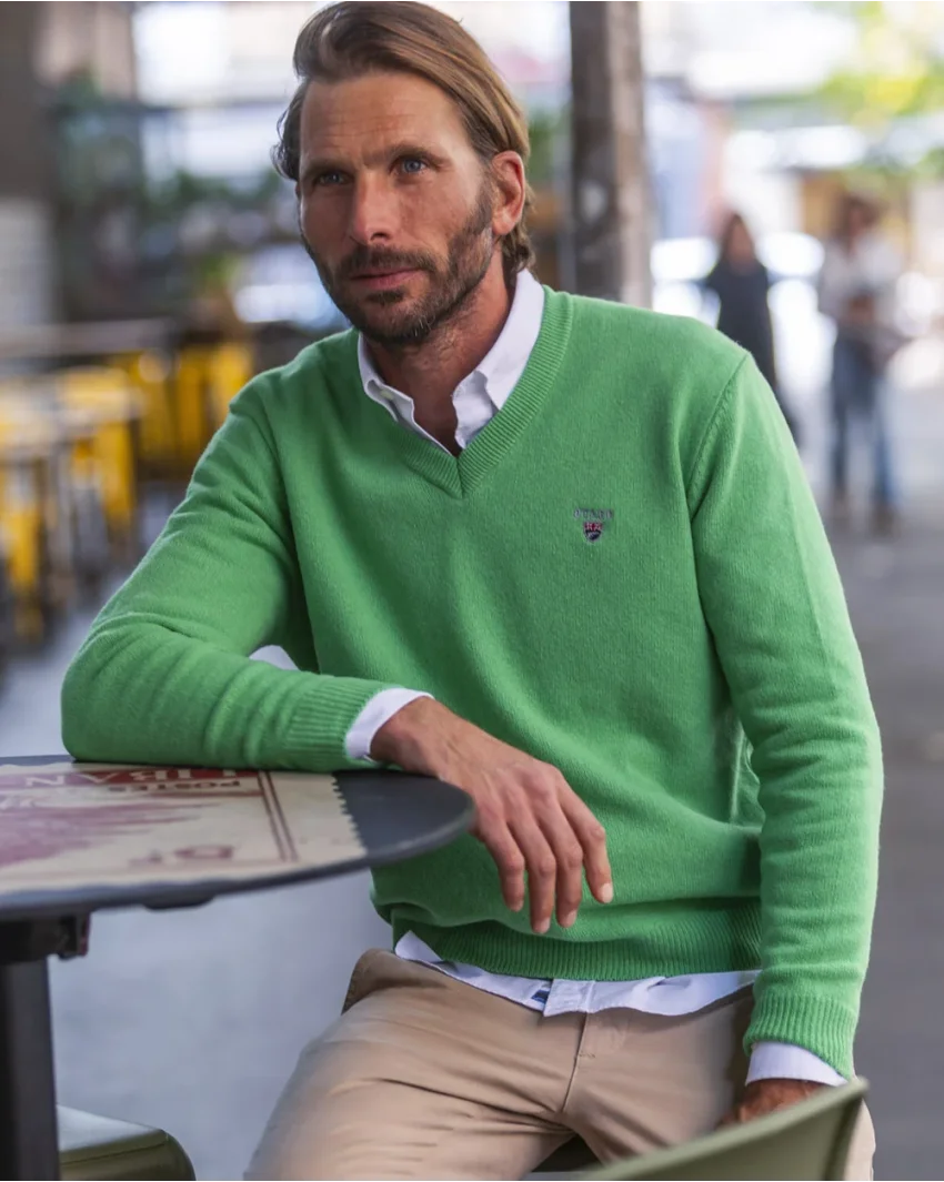 BUENOS AIRES PULL COL V OTAGO VERT POMME BUENOS AIRES PULL COL V OTAGO VERT POMME