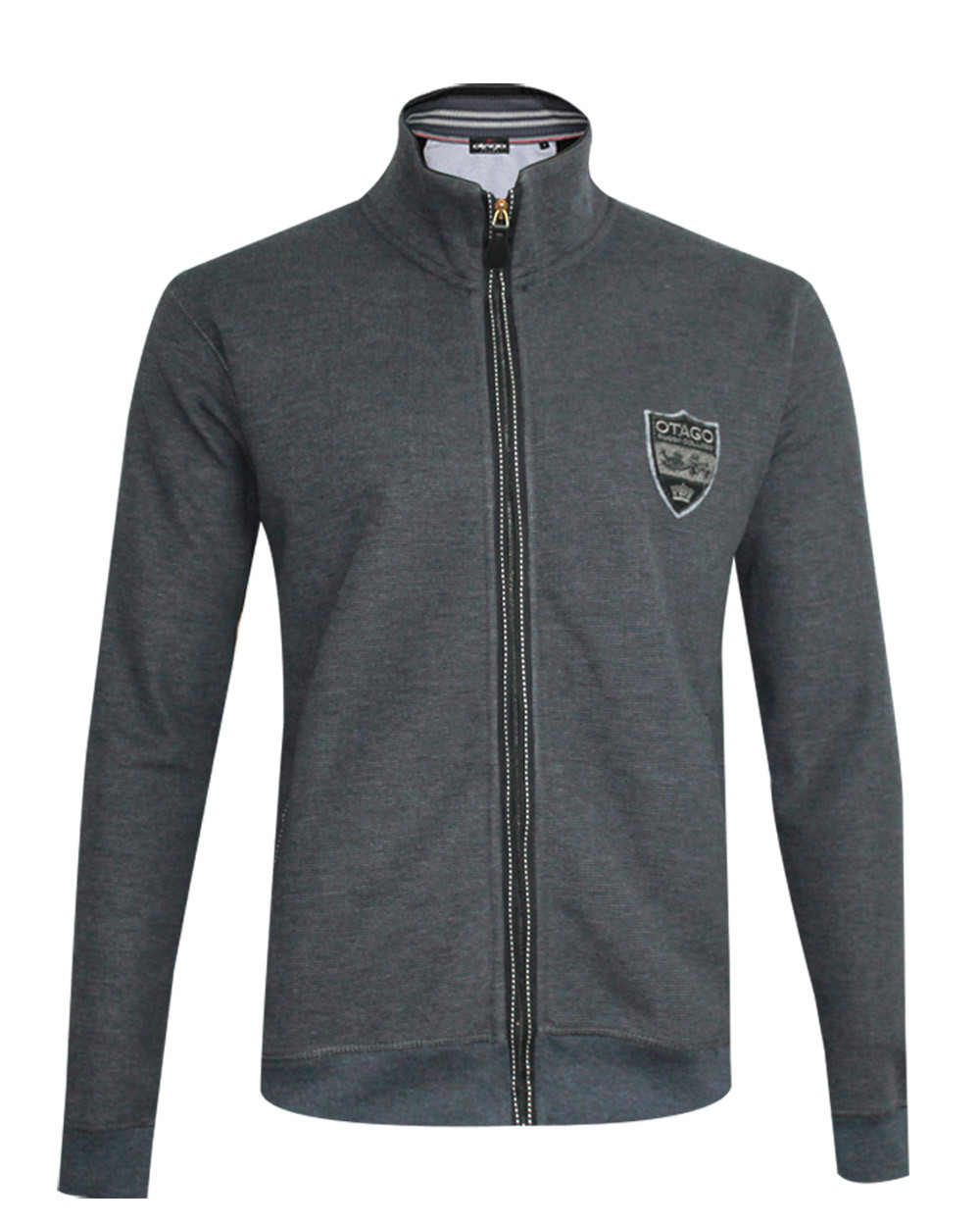 MATVIC sweat zip Otago rugby bleu gris foncé homme