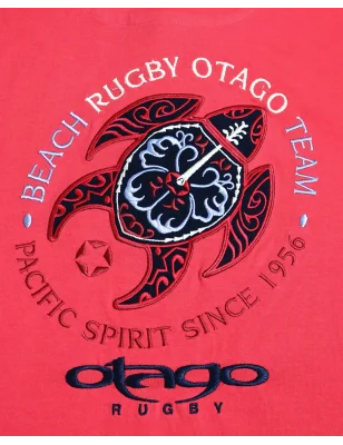 broderie dos du Polo manches longues corail pour homme Pacitort Otago rugby