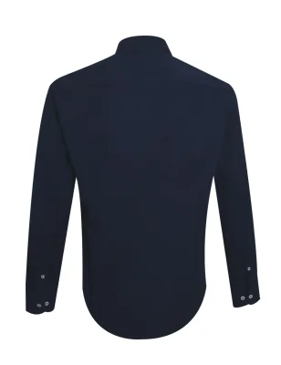 dos de la Chemise manches longues bleu marine pour homme Thomas Otago