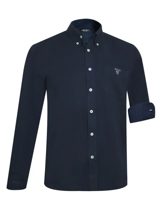 face de la Chemise manches longues bleu marine pour homme Thomas Otago