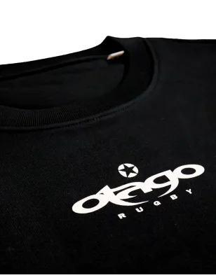 sérigraphie devant du Sweat col rond noir pour homme TEAM Otago rugby