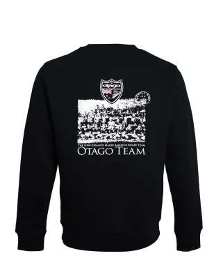 dos du Sweat col rond noir pour homme TEAM Otago rugby