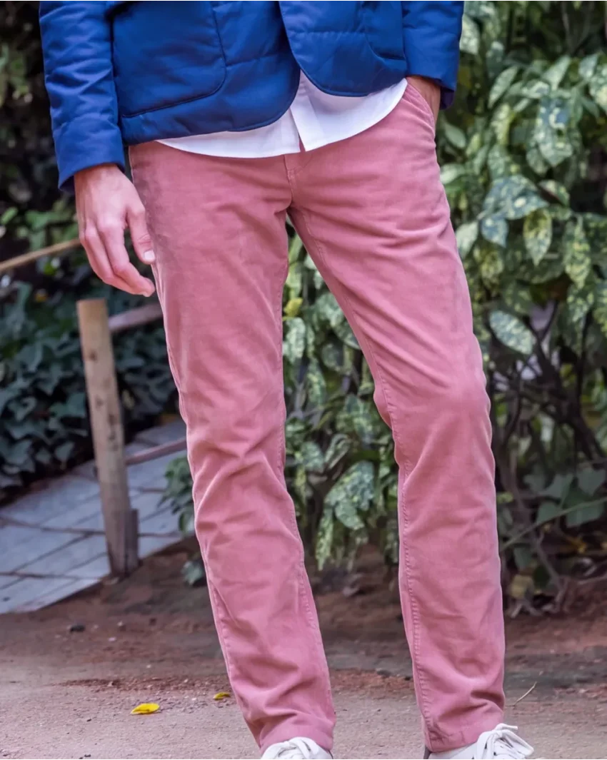PANTALON VELOURS OTAGO VIEUX ROSE