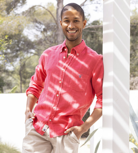 chemise Lin corail JJ homme Otago rugby
