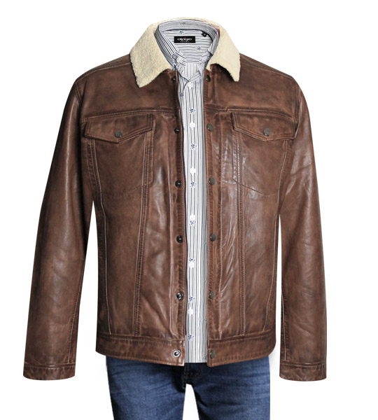 Look  blouson Cuir Limier avec chemise 242 manches longues Otago rugby pour homme