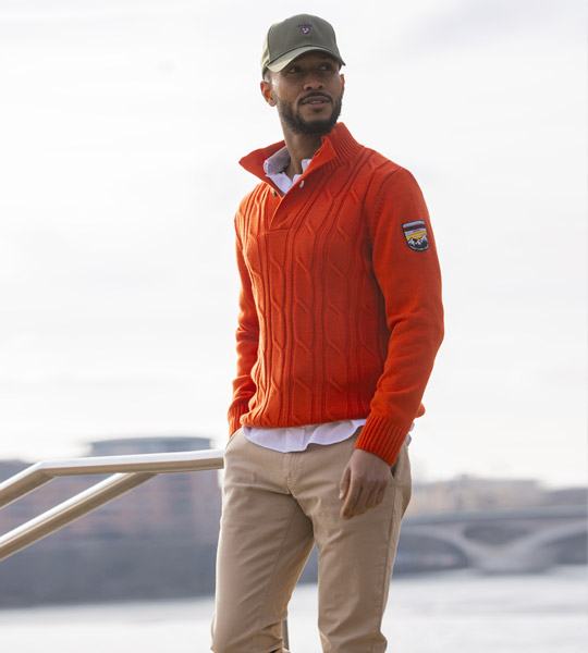 pull homme Cardrona Otago rugby orange
