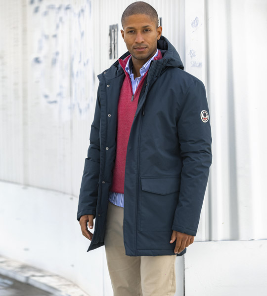 Parka longue Lismart marine pour homme by Otago rugby